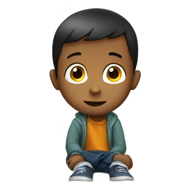 do a small child  (boy) watching a cartoon of the character bing sticker