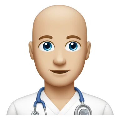 bald Physical therapy owner blue eyes sticker