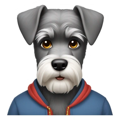 Schnauzer with Asian man sticker