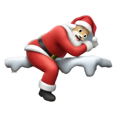Santa going down the chimney sticker