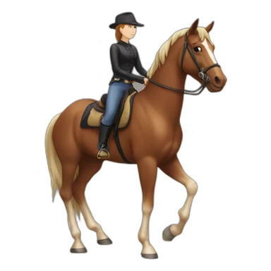 horse riding a human sticker
