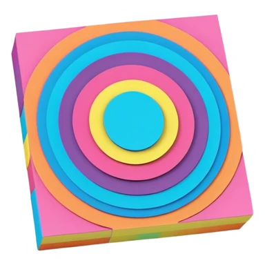 3D, psychedelic colored hippie style sticky note sticker