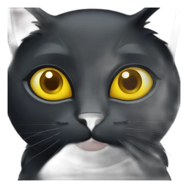 Black cat with medium yellow eyes looking cute   sticker