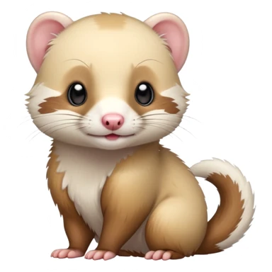 White cute Kawaii adorable Ferret-weasel-hybrid sticker