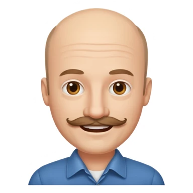 White man mustache balding sticker