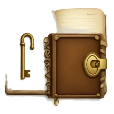 vintage diary with lock and key sticker