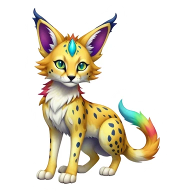 Epic Edgy Colorful ethereal eldritch Sergal-Serval-Fionbri sticker