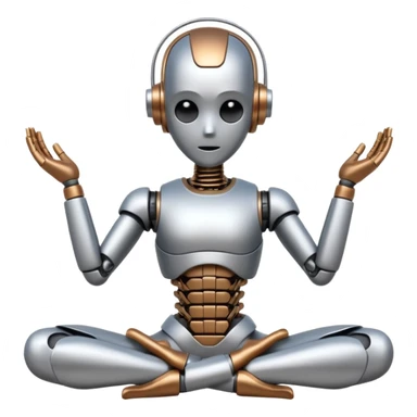 a stiff robot that tries to do yoga sticker