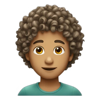 Boy have curly hair sticker