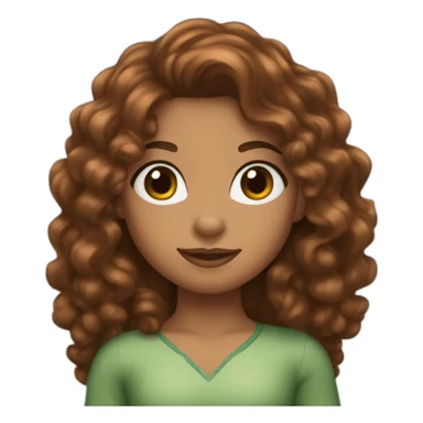 Girl with long brown curly hair and spider-man suit and olive skin sticker