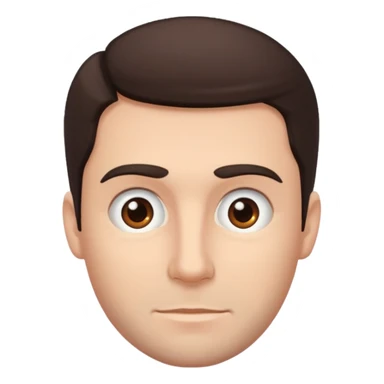 White guy, no beard, dark brown hair and eyes sticker