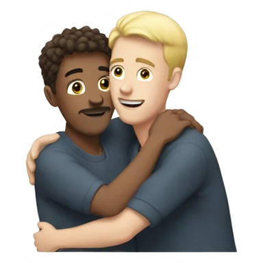 Two white males hugging each other sticker