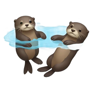Otters floating sticker