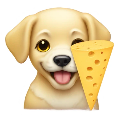 Yellow puppy eating queso sticker