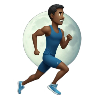 Runner man night moon sticker