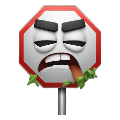 Angry stop sign sticker