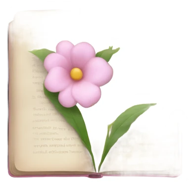 Realistic Open book with light pink flower inside sticker