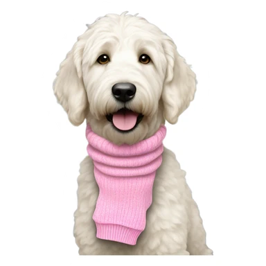 A white golden doodle wearing pink socks  sticker