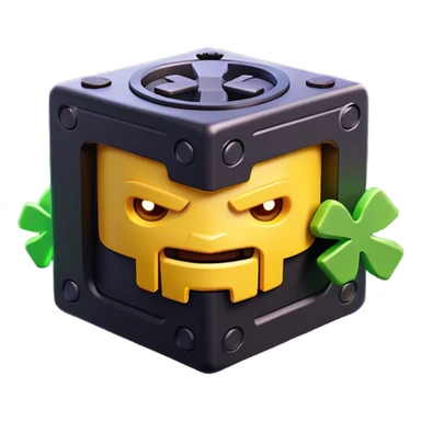 Clash of Clans aesthetic: Cinematic Playful Xbox Series X Console Portrait Emoji, rendered in a 3D vector-style similar to standard emojis with minimal shading and bold, simplified shapes. A compact, distinct form with signature details, softly glowing with a modern gaming energy charm. Simplified yet unmistakably iconic, highly detailed and consistent, glowing with a soft radiance and high shine. Stylized with a touch of next-gen innovation and a soft glowing outline, capturing the essence of a beloved gaming relic with a friendly, playful manner! sticker
