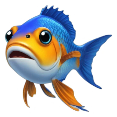 Poisson bleu saoul sticker