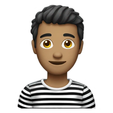 robber wearing a black and white striped t-shirt sticker