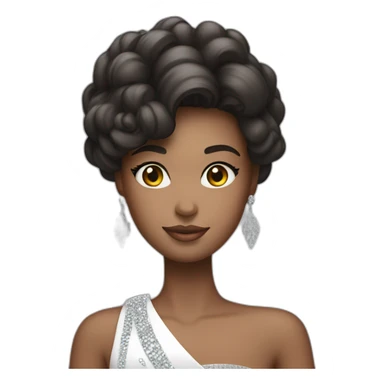 A girl with Miss Universe sticker