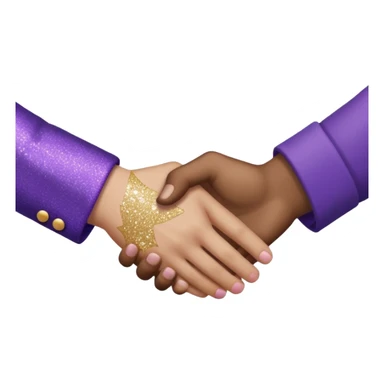 Glitter Purple and Cian handshake sticker