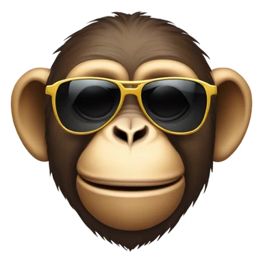 Monkey with sunglasses gambling  sticker
