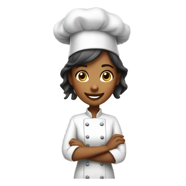 female chef while cooking sticker