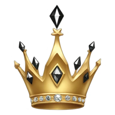 gold and Black diamond crown sticker