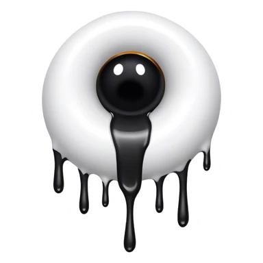 (a black hole on floor) dripping white paint  sticker