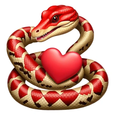 Boa constrictor with a heart  sticker