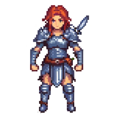 female warrior in a victorious stance sticker