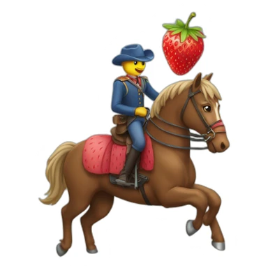 Une fraise sur un cheval sticker