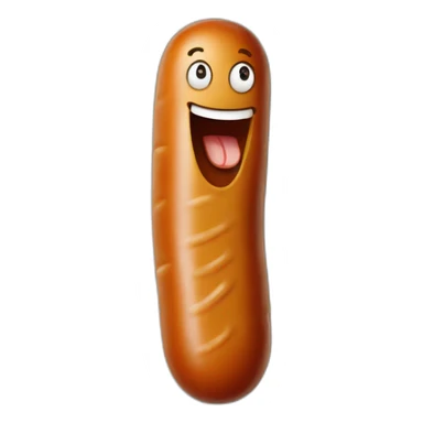 sausage with a smily face sticker