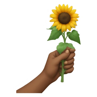 hand holding a sunflower sticker