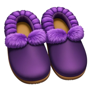 midnight plum color, hyperrealism  cute slippers. No emoji faces, no emoji icons, no human figures, isolated, highly detailed, colorful, render. sticker