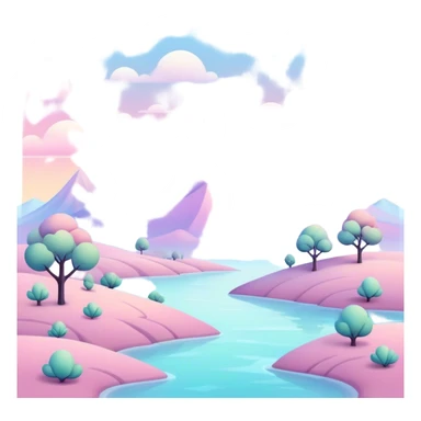 pastel surreal  landscape sticker