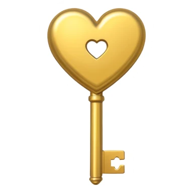 gold basic heart key sticker