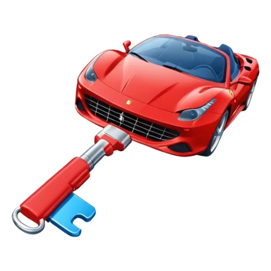 red Ferrari key with a blue background sticker