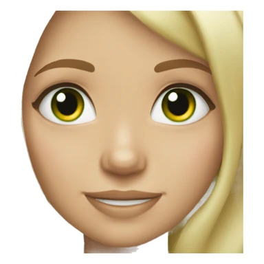 Me blonde hair Girl Green eyes Smile sticker