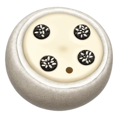 small glutinous rice flour balls with black sesame insdie sticker