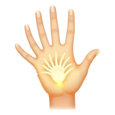 ethereal glowing hand with symbolic palm lines sticker