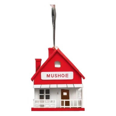 Musical treehouse, OXG hanging sign in red and white  sticker