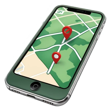 dark green geotag pointing to map on dark green iphone display sticker