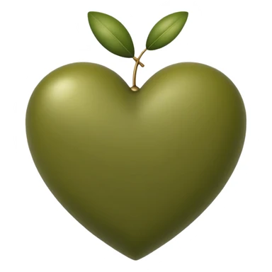Olive green heart sticker