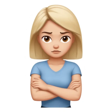 Woman with arms crossed in a mad way with an attitude turned to the side a little  sticker