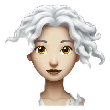 white hair Moon goddess sticker