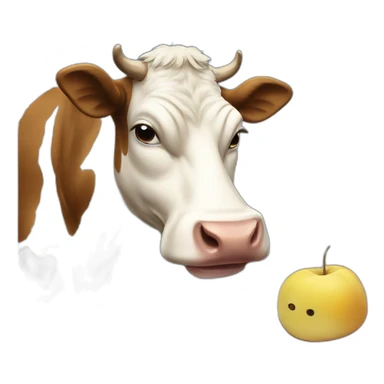 cow eating pages of homework sticker