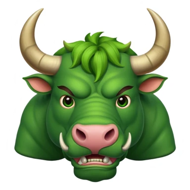 Big green bull sticker